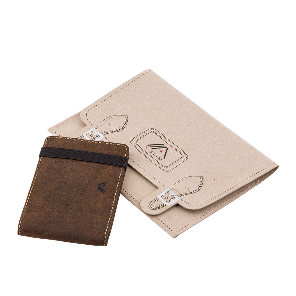 A-SLIM Leather Wallet Kihaku - Brown